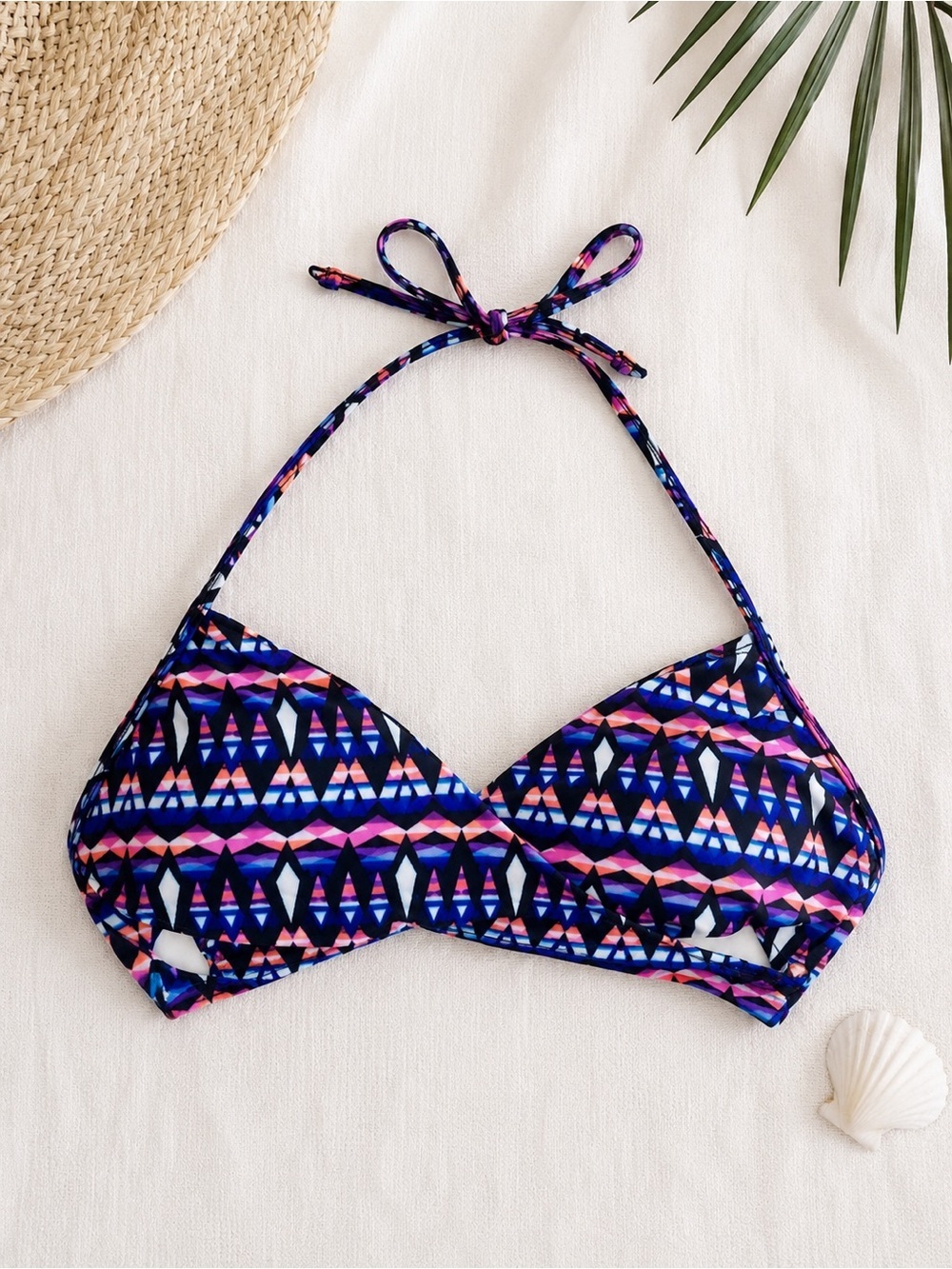Victoria's Secret Body Wrap Bikini Top Chevron Tribal Print Size Medium